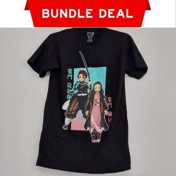 🌺 Bundle Only 🌺 Demon Slayer T-Shirt Tanjiro Nezuko - Small - Picture 1 of 3